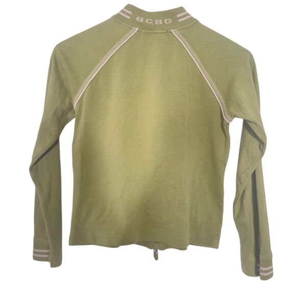 BCBGMaxAzria Y2K Varsity Green Jacket Cotton Kids Size 16 - Picture 2 of 5